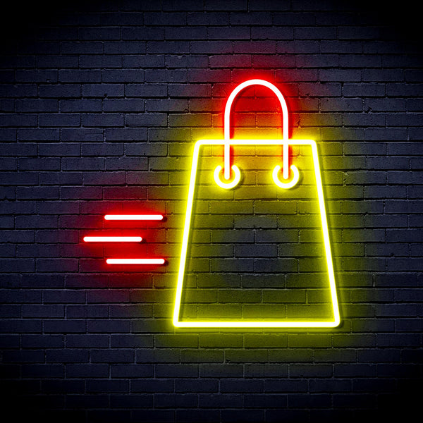 advpro-shopping-bag-ultra-bright-led-neon-sign-fnu0323 - Red & Yellow