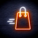 advpro-shopping-bag-ultra-bright-led-neon-sign-fnu0323 - White & Orange