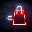 advpro-shopping-bag-ultra-bright-led-neon-sign-fnu0323 - White & Red