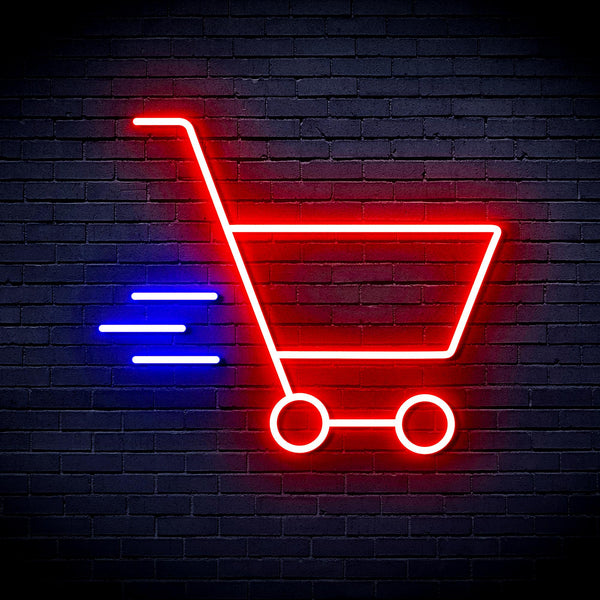 advpro-shopping-cart-ultra-bright-led-neon-sign-fnu0324 - Blue & Red