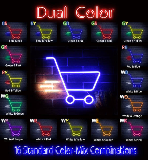 advpro-shopping-cart-ultra-bright-led-neon-sign-fnu0324 - Dual-Color