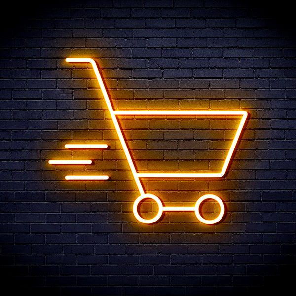 advpro-shopping-cart-ultra-bright-led-neon-sign-fnu0324 - Golden Yellow