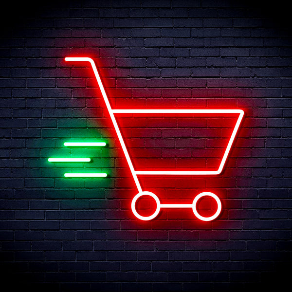 advpro-shopping-cart-ultra-bright-led-neon-sign-fnu0324 - Green & Red