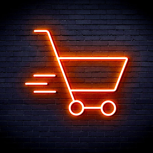advpro-shopping-cart-ultra-bright-led-neon-sign-fnu0324 - Orange