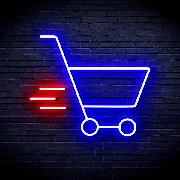 advpro-shopping-cart-ultra-bright-led-neon-sign-fnu0324 - Red & Blue