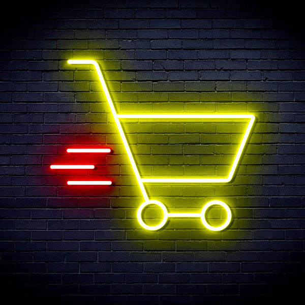 advpro-shopping-cart-ultra-bright-led-neon-sign-fnu0324 - Red & Yellow