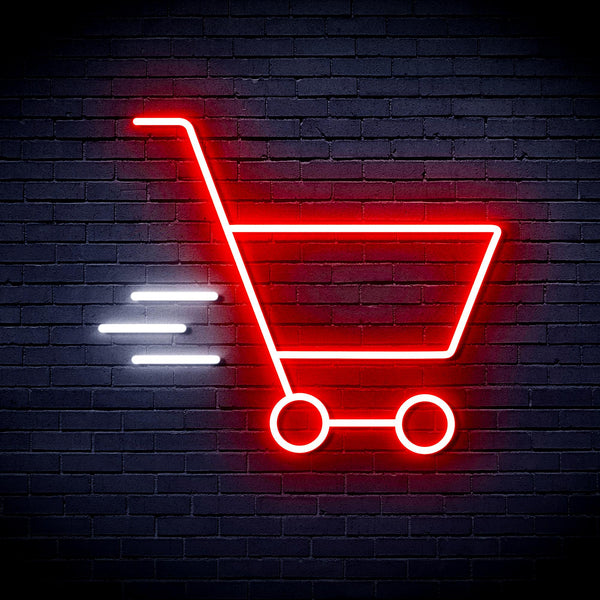 advpro-shopping-cart-ultra-bright-led-neon-sign-fnu0324 - White & Red