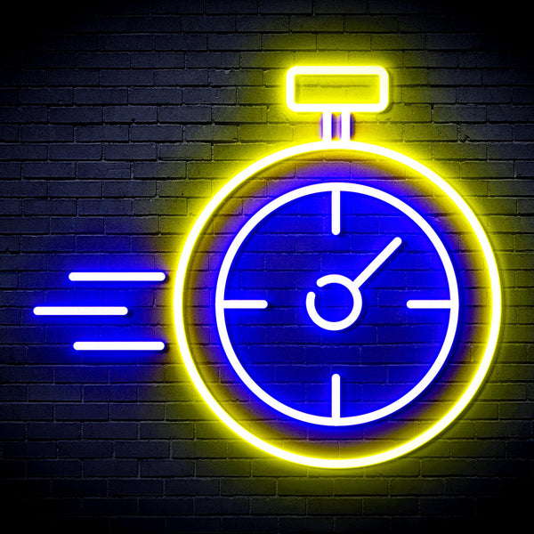 advpro-stop-watch-ultra-bright-led-neon-sign-fnu0325 - Blue & Yellow