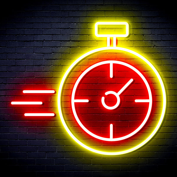 advpro-stop-watch-ultra-bright-led-neon-sign-fnu0325 - Red & Yellow