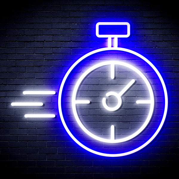 advpro-stop-watch-ultra-bright-led-neon-sign-fnu0325 - White & Blue