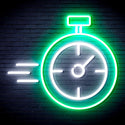 advpro-stop-watch-ultra-bright-led-neon-sign-fnu0325 - White & Green