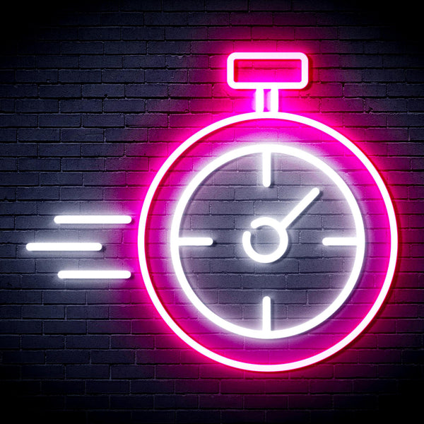 advpro-stop-watch-ultra-bright-led-neon-sign-fnu0325 - White & Pink
