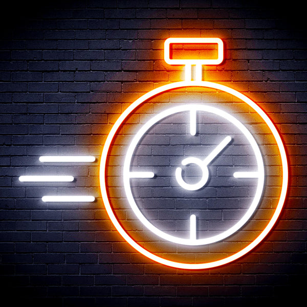advpro-stop-watch-ultra-bright-led-neon-sign-fnu0325 - White & Orange