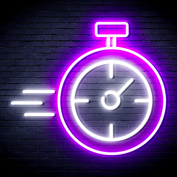 advpro-stop-watch-ultra-bright-led-neon-sign-fnu0325 - White & Purple