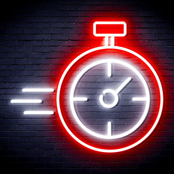 advpro-stop-watch-ultra-bright-led-neon-sign-fnu0325 - White & Red