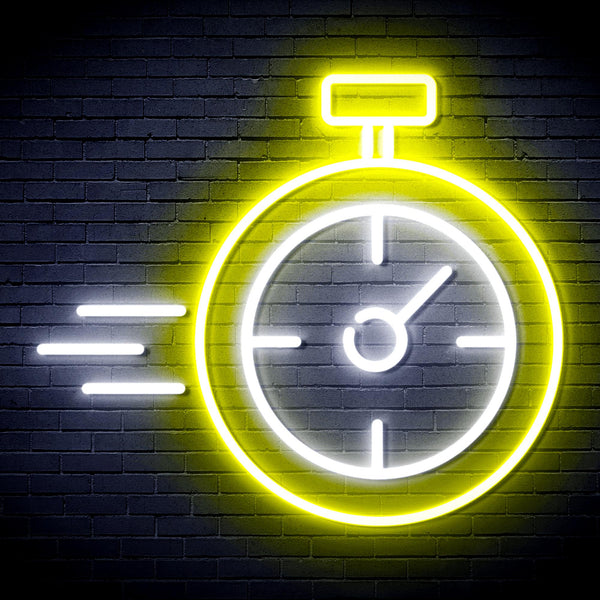 advpro-stop-watch-ultra-bright-led-neon-sign-fnu0325 - White & Yellow