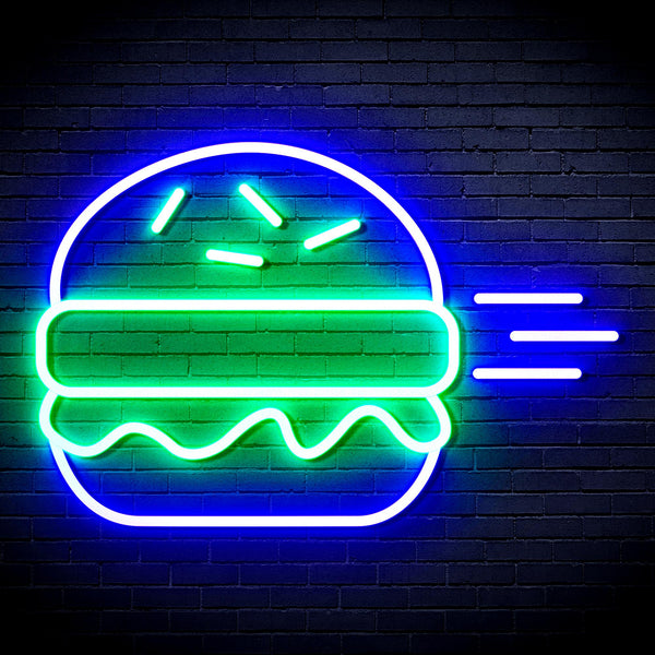 advpro-hamburger-ultra-bright-led-neon-sign-fnu0326 - Green & Blue