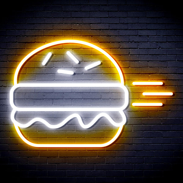 advpro-hamburger-ultra-bright-led-neon-sign-fnu0326 - White & Golden Yellow