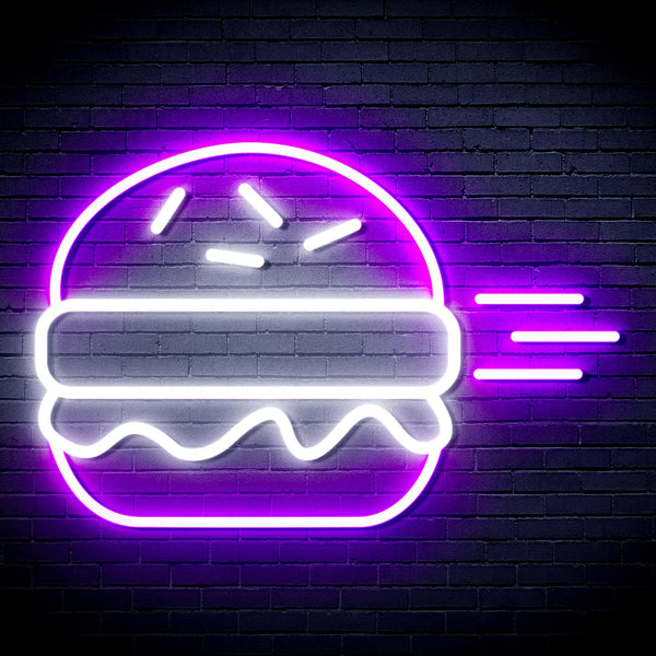 advpro-hamburger-ultra-bright-led-neon-sign-fnu0326 - White & Purple