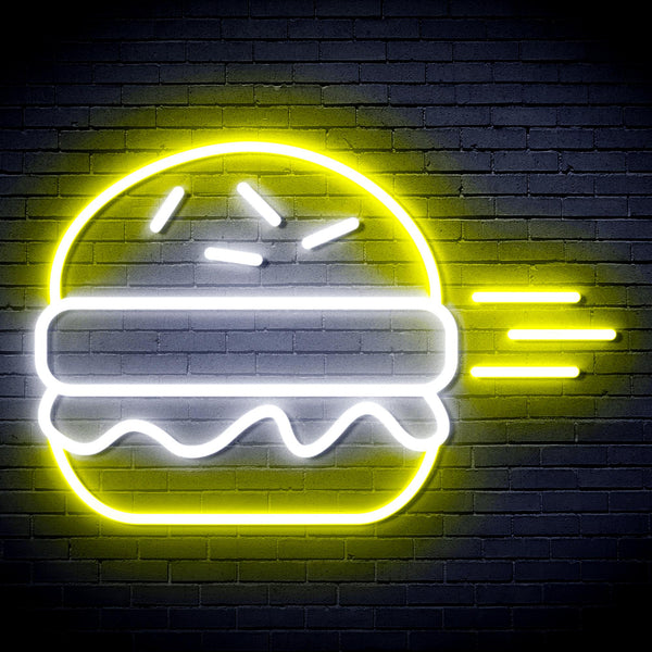 advpro-hamburger-ultra-bright-led-neon-sign-fnu0326 - White & Yellow