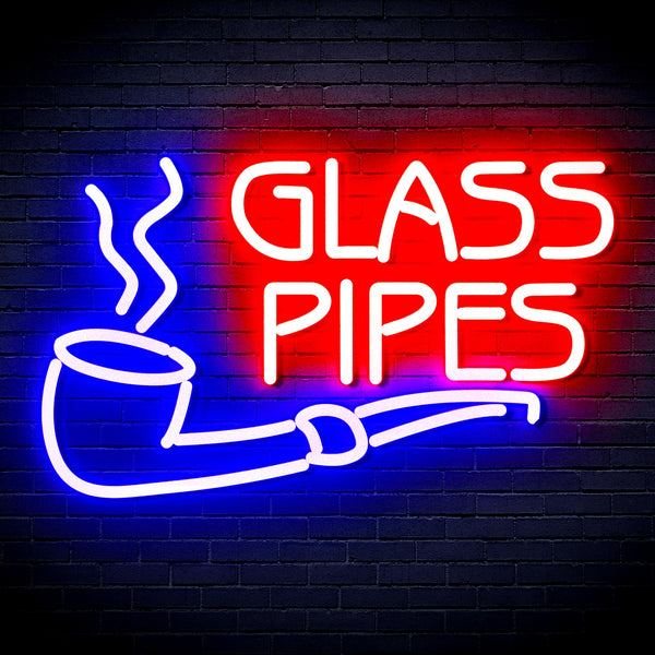 advpro-glass-pipes-ultra-bright-led-neon-sign-fnu0329 - Blue & Red
