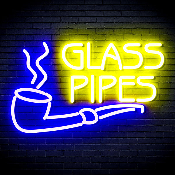 advpro-glass-pipes-ultra-bright-led-neon-sign-fnu0329 - Blue & Yellow