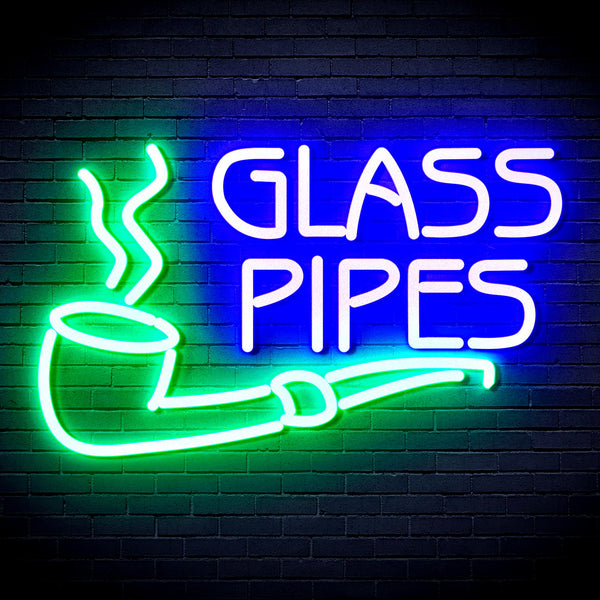 advpro-glass-pipes-ultra-bright-led-neon-sign-fnu0329 - Green & Blue