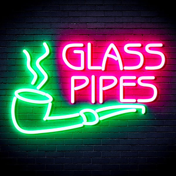 advpro-glass-pipes-ultra-bright-led-neon-sign-fnu0329 - Green & Pink