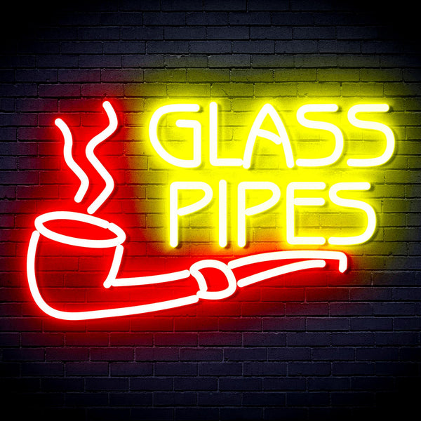 advpro-glass-pipes-ultra-bright-led-neon-sign-fnu0329 - Red & Yellow