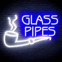 advpro-glass-pipes-ultra-bright-led-neon-sign-fnu0329 - White & Blue