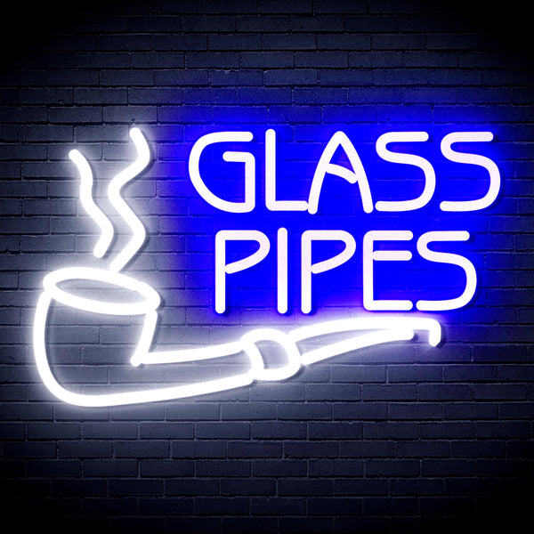 advpro-glass-pipes-ultra-bright-led-neon-sign-fnu0329 - White & Blue
