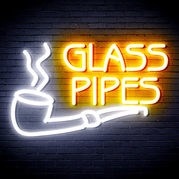 advpro-glass-pipes-ultra-bright-led-neon-sign-fnu0329 - White & Golden Yellow