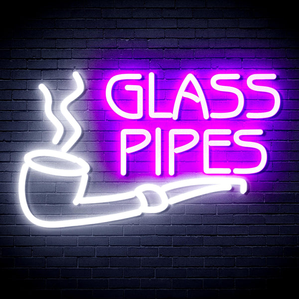 advpro-glass-pipes-ultra-bright-led-neon-sign-fnu0329 - White & Purple