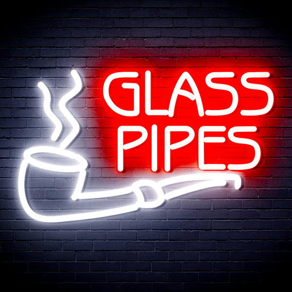 advpro-glass-pipes-ultra-bright-led-neon-sign-fnu0329 - White & Red