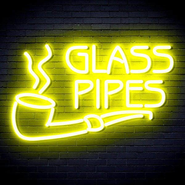 advpro-glass-pipes-ultra-bright-led-neon-sign-fnu0329 - Yellow
