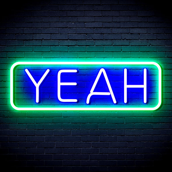advpro-yeah-ultra-bright-led-neon-sign-fnu0334 - Green & Blue