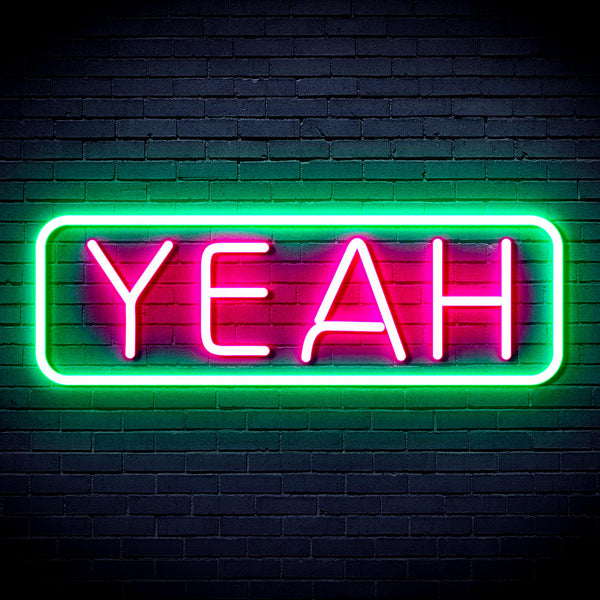 advpro-yeah-ultra-bright-led-neon-sign-fnu0334 - Green & Pink