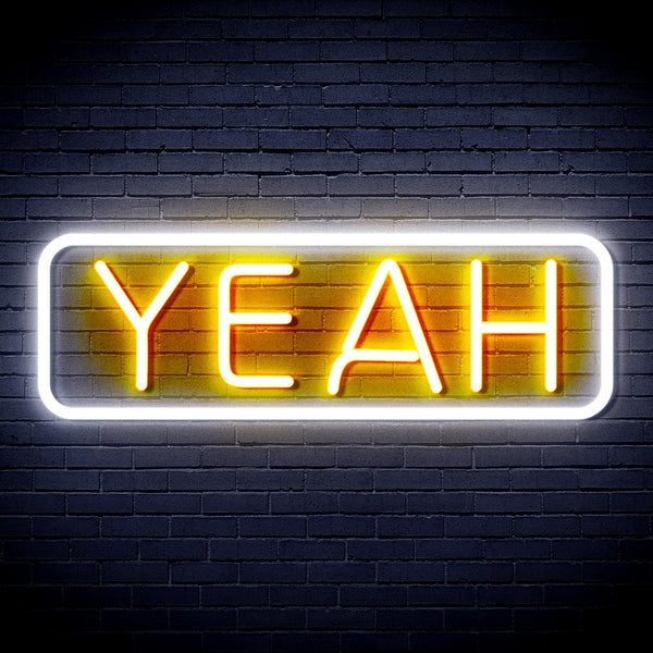 advpro-yeah-ultra-bright-led-neon-sign-fnu0334 - White & Golden Yellow