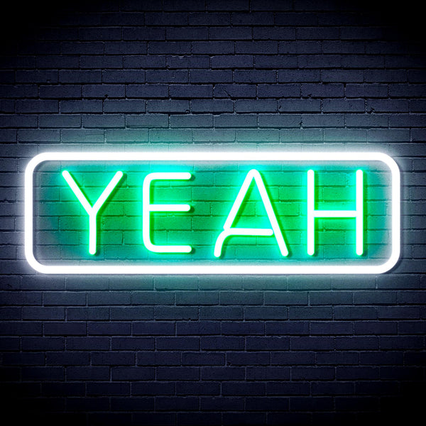 advpro-yeah-ultra-bright-led-neon-sign-fnu0334 - White & Green