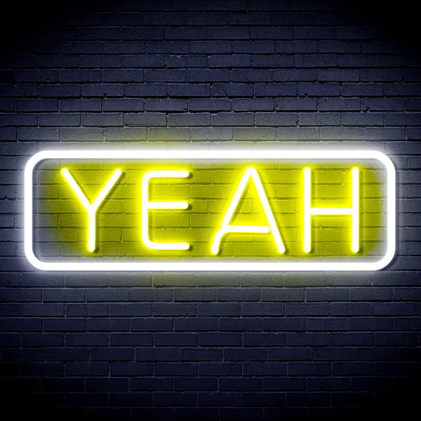 advpro-yeah-ultra-bright-led-neon-sign-fnu0334 - White & Yellow