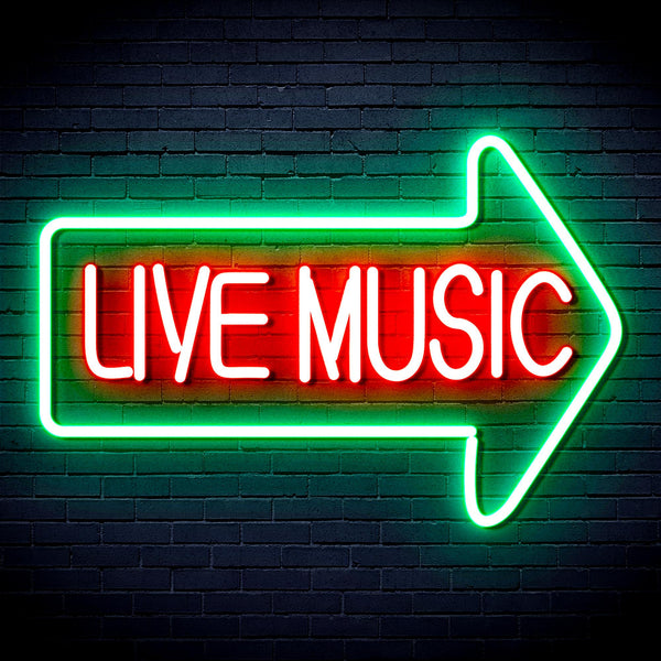 advpro-live-music-ultra-bright-led-neon-sign-fnu0337 - Green & Red