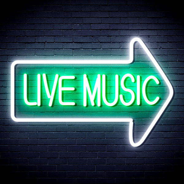 advpro-live-music-ultra-bright-led-neon-sign-fnu0337 - White & Green
