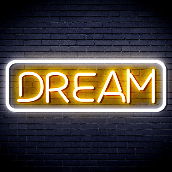 advpro-dream-ultra-bright-led-neon-sign-fnu0338 - White & Golden Yellow