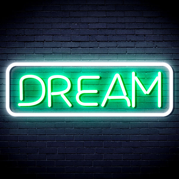 advpro-dream-ultra-bright-led-neon-sign-fnu0338 - White & Green