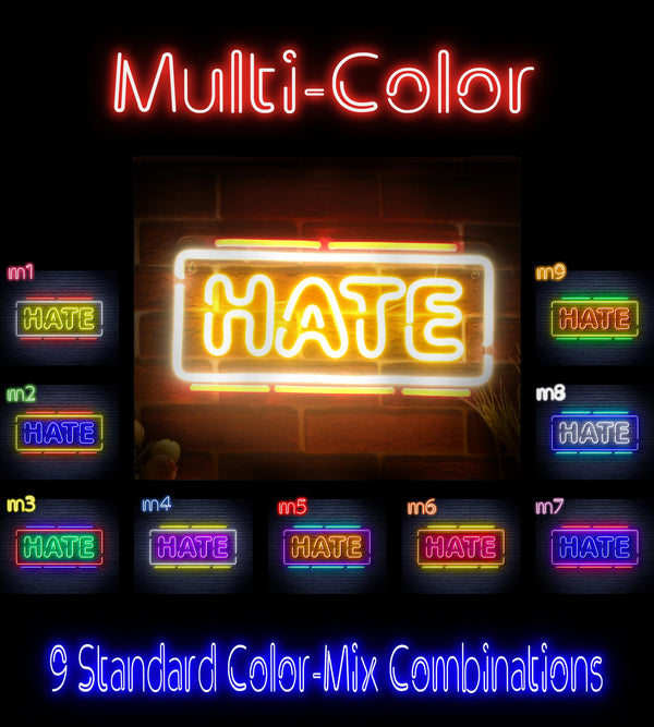 advpro-hate-ultra-bright-led-neon-sign-fnu0340 - Multi-Color