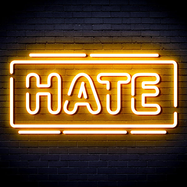 advpro-hate-ultra-bright-led-neon-sign-fnu0340 - Golden Yellow