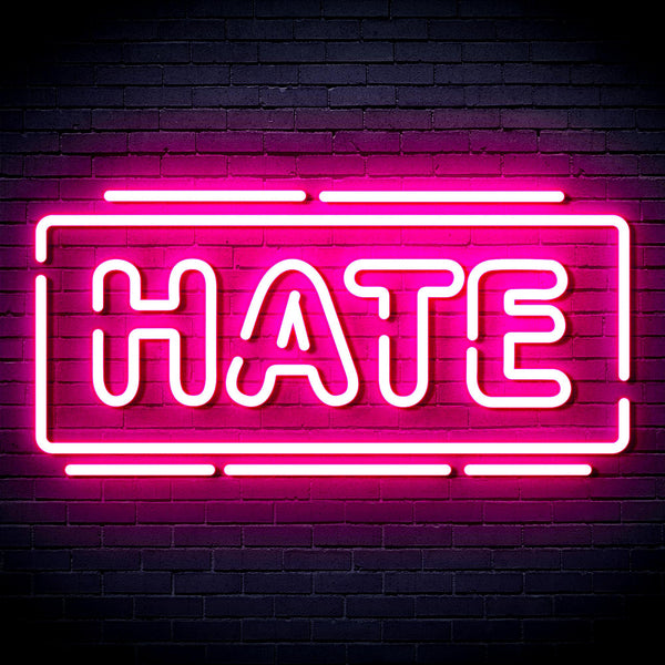 advpro-hate-ultra-bright-led-neon-sign-fnu0340 - Pink