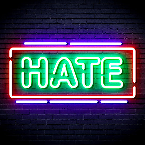 advpro-hate-ultra-bright-led-neon-sign-fnu0340 - Multi-Color 3