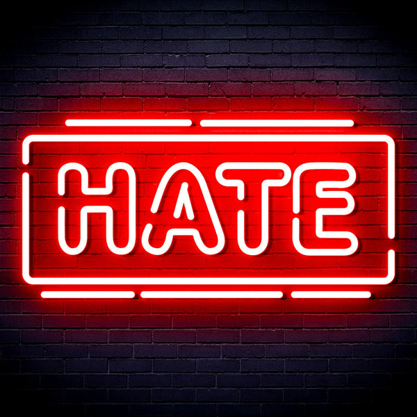 advpro-hate-ultra-bright-led-neon-sign-fnu0340 - Red