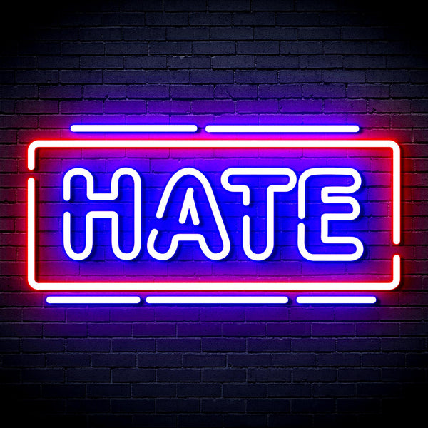 advpro-hate-ultra-bright-led-neon-sign-fnu0340 - Red & Blue